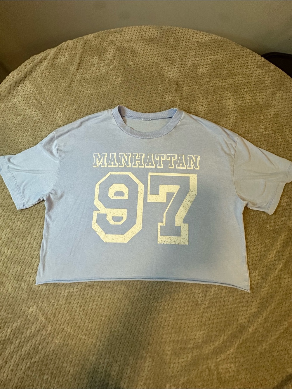 Goodfellow & Co Light Blue Manhattan 97 Crop Tee - Picture 2 of 7